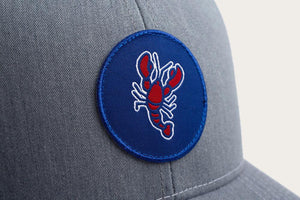 Lobster Patch Trucker Hat - Heather Grey and White